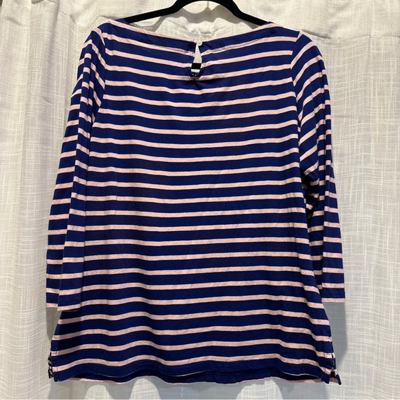 Crown & Ivy Women's X-Large Shirt Pink White Stripe 3/4 Sleeve Casual Top - Picture 9 of 10